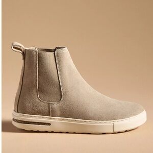 Birkenstock Bend Chelsea Womens Size 9 Narrow Suede Boots Taupe Gray White